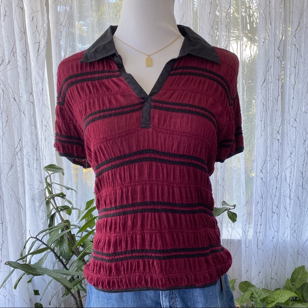 AUGUST SILK KNITS - Maroon Collared Silk Shirt